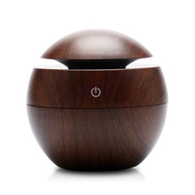 130ml Hot-Selling Wooden Grain 6 Led Colors Humidifier 