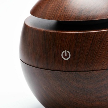 130ml Hot-Selling Wooden Grain 6 Led Colors Humidifier 