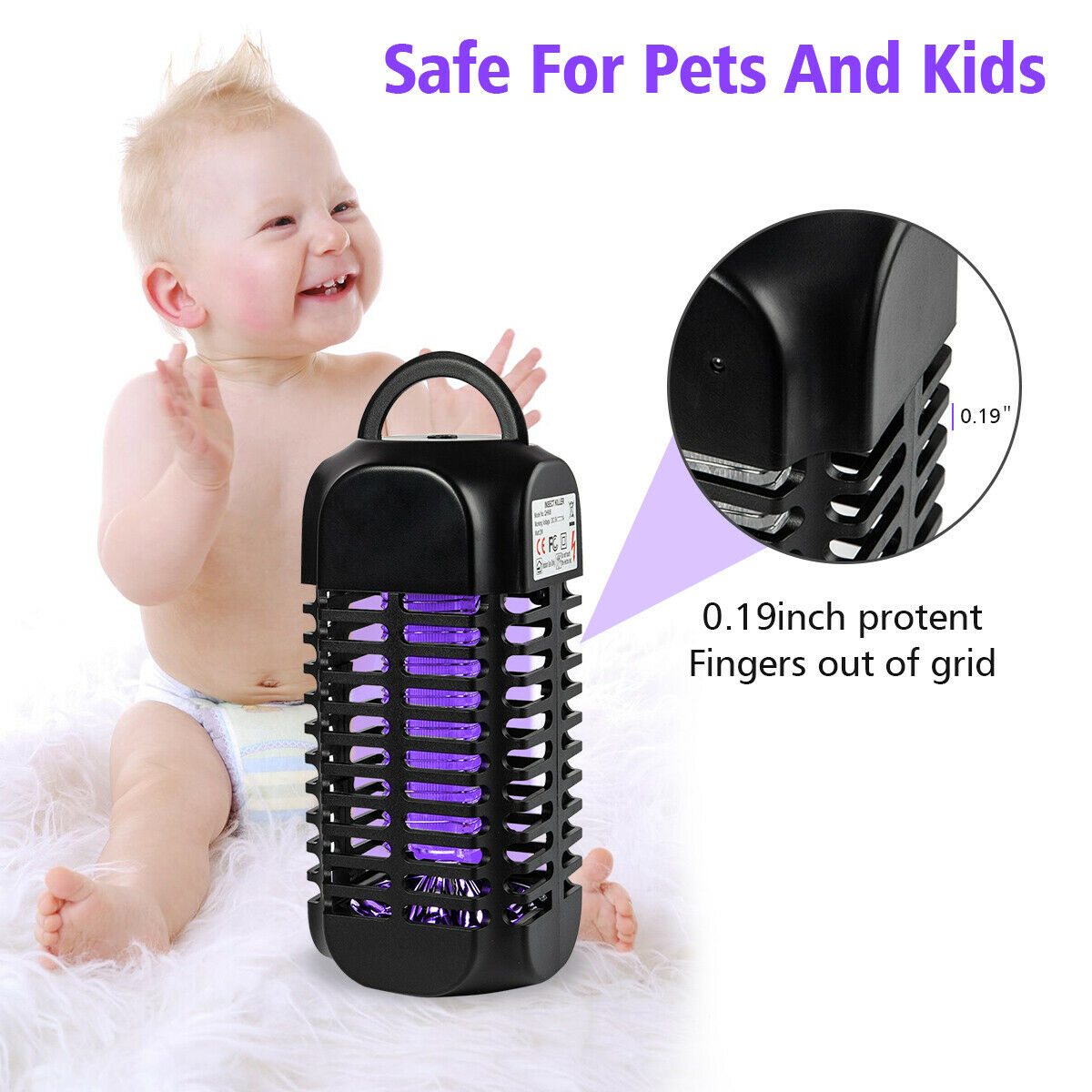 Electric USB Fly Zapper Mosquito Killer Bug Insect Pest LED Lamp Trap Control